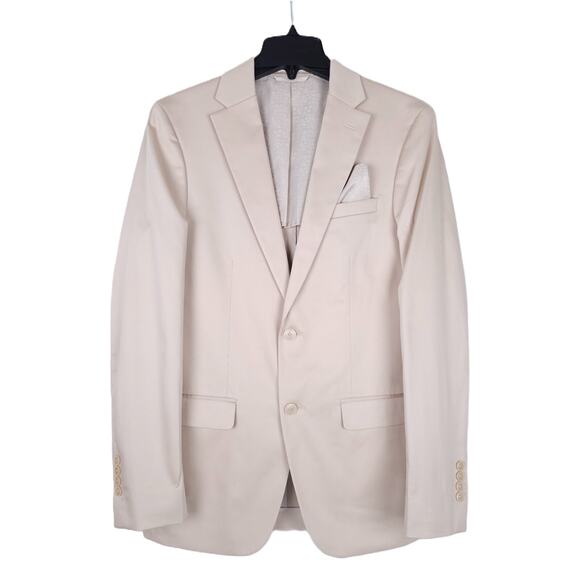 Bar III Men's Slim-Fit Stretch Cotton Suit Jacket Tan Solid 38L NWOT - Picture 1 of 7